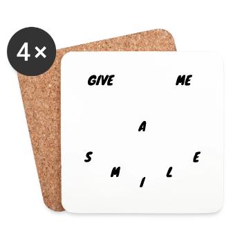 Give me a smile - Untersetzer (4er-Set) - Weiß - Vorne