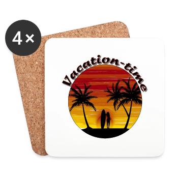 Vacation time - Coasters (set of 4) - white - Front