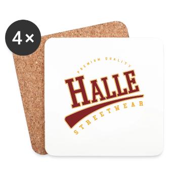 Halle Deutschland College High School Style - Untersetzer (4er-Set) - Weiß - Vorne