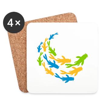 Colorful school of koi fish - Coasters (set of 4) - white - Front