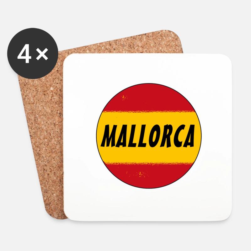 Mallorca - Untersetzer (4er-Set) - Weiß