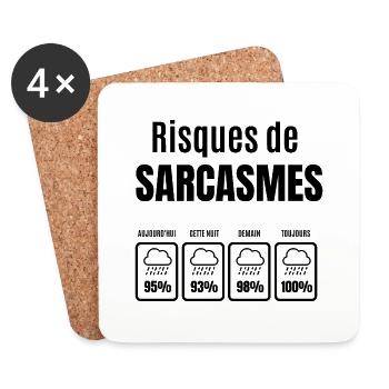risques de sarcasmes - Dessous de verre (lot de 4) - blanc - Devant
