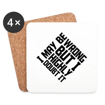 I may be wrong - Untersetzer (4er-Set) - Weiß - Vorne