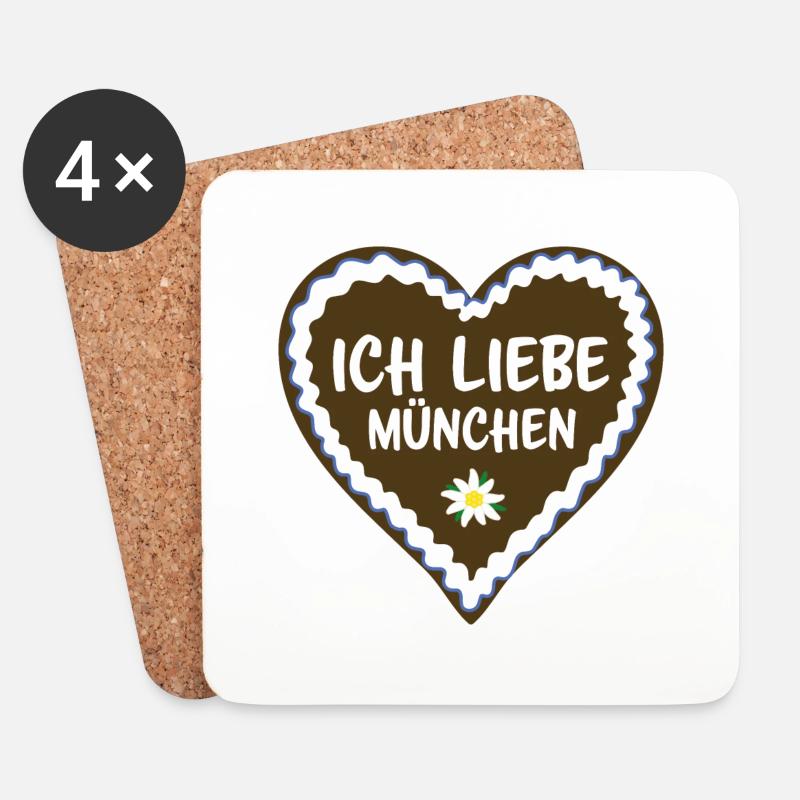 Ich liebe München - Untersetzer (4er-Set) - Weiß
