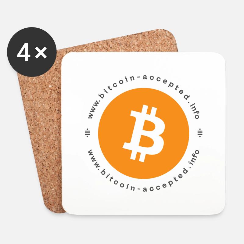 bitcoin ACCEPTED HERE - Untersetzer (4er-Set) - Weiß