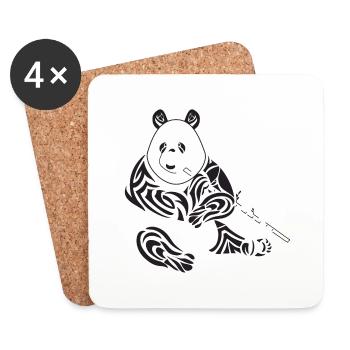 Tribal panda - Coasters (set of 4) - white - Front