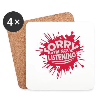 sorry in not listening - Coasters (set of 4) - white - Front
