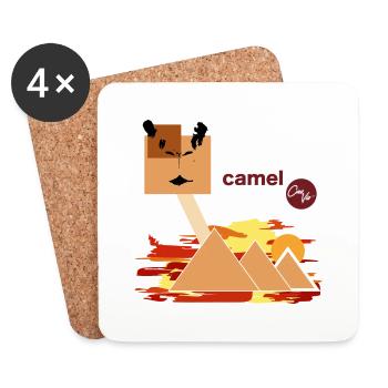 Camel - digital animal design collection - Coasters (set of 4) - white - Front