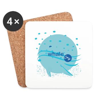 Wale - digital animal design collection - Coasters (set of 4) - white - Front