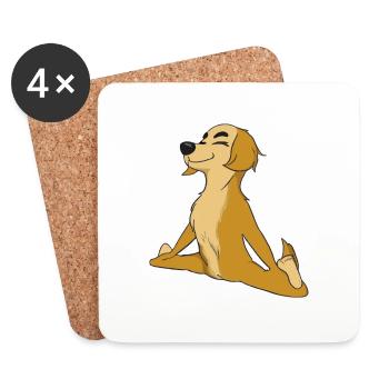 Golden Retriever macht Yoga Yogaliebhaber Geschenk - Untersetzer (4er-Set) - Weiß - Vorne