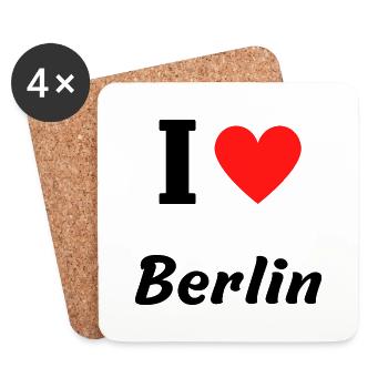 J’adore Berlin - Dessous de verre (lot de 4) - blanc - Devant