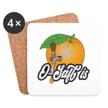O jus est! Cadeau, Fitness, Santé - Dessous de verre (lot de 4) - blanc - Devant
