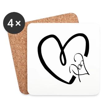 Heart for Dad - Coasters (set of 4) - white - Front