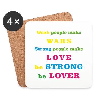 boyfriend girlfriend - Coasters (set of 4) - white - Front