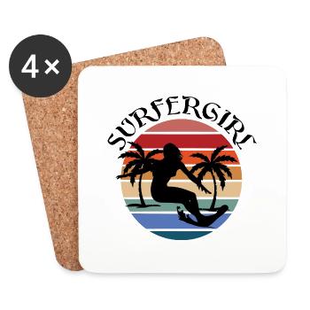 Surfing Surfboard Surfer Geschenksidee - Untersetzer (4er-Set) - Weiß - Vorne