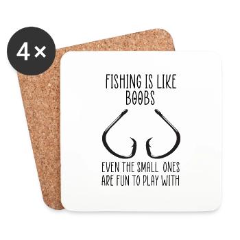 funny fishing - Coasters (set of 4) - white - Front