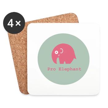 Pro Elephant - Untersetzer (4er-Set) - Weiß - Vorne