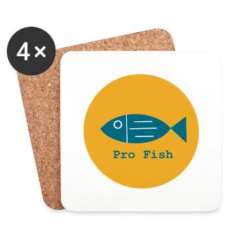 Pro Fish, Pro Fisch, Pro Meer, Pro Ozean - Untersetzer (4er-Set) - Weiß - Vorne