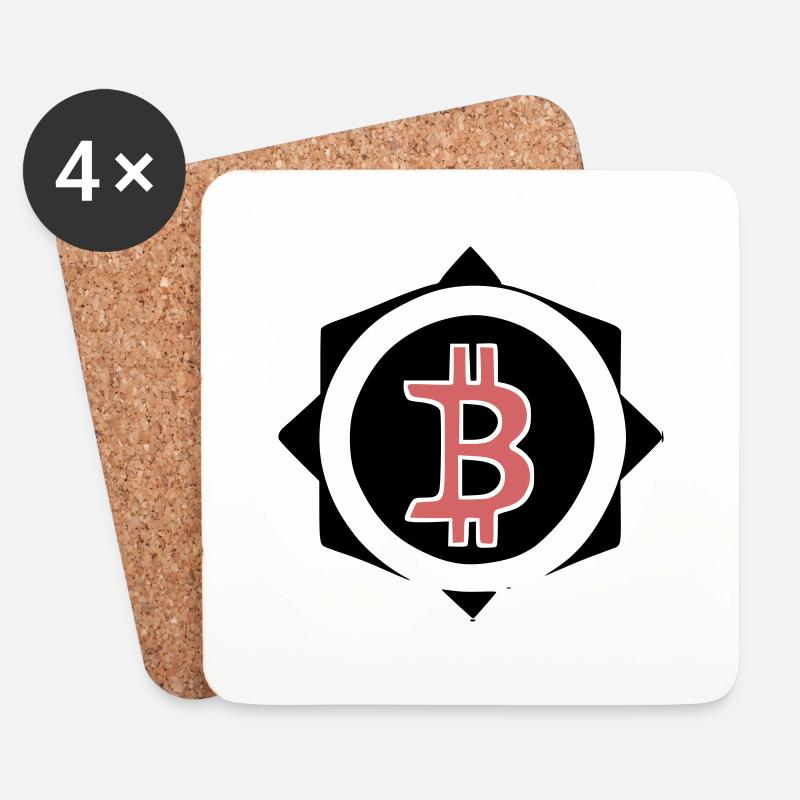 Bitcoin Krypto Währung virtuellen Lebens Vector 2 - Untersetzer (4er-Set) - Weiß