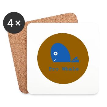 Pro Whale, Pro Whale, Pro Sea, Pro Ocean - Coasters (set of 4) - white - Front