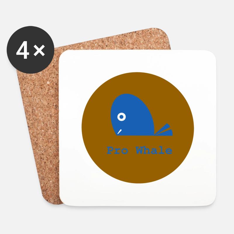 Pro Whale, Pro Wal, Pro Meer, Pro Ozean - Untersetzer (4er-Set) - Weiß