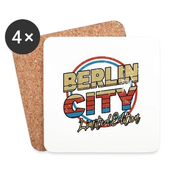 Berlin Germany City Font 80s Style - Coasters (set of 4) - white - Front