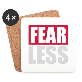fearless Text Quote Design - Coasters (set of 4) - white - Front