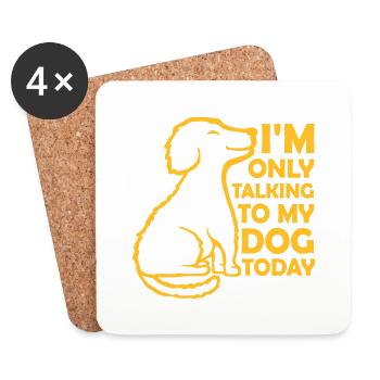only talking to dog - Coasters (set of 4) - white - Front