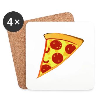 Pizza Slice Pizza Baker Pizza Food Idée cadeau - Dessous de verre (lot de 4) - blanc - Devant