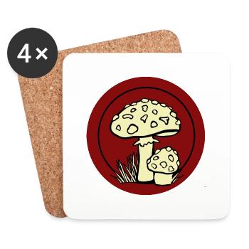 Toadstool, mushroom picker, poisonous, ranger - Coasters (set of 4) - white - Front