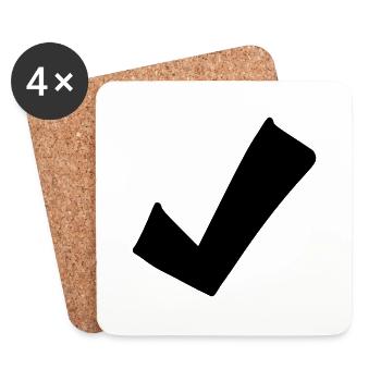 Haken Emoji Skizze Zeichnung - Untersetzer (4er-Set) - Weiß - Vorne