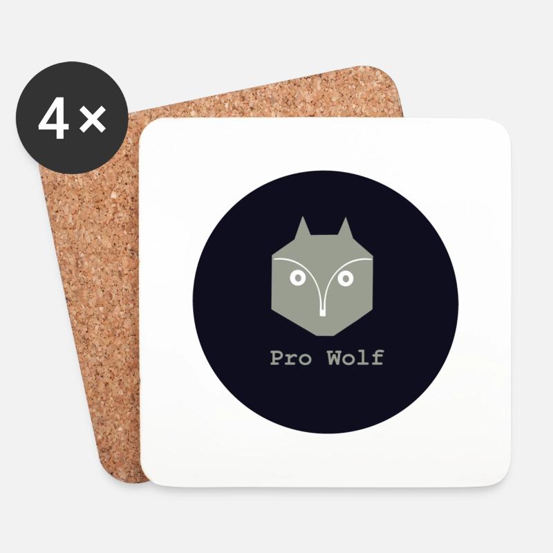 Pro Wolf, Wolfliebe, Pro Natura - Untersetzer (4er-Set) - Weiß