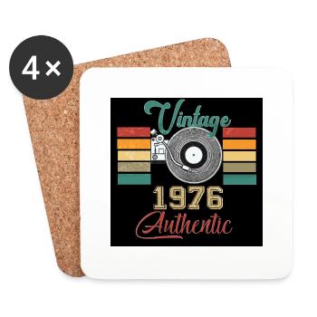 76 authentischer Jahrgang Vinil 80 70 - Untersetzer (4er-Set) - Weiß - Vorne