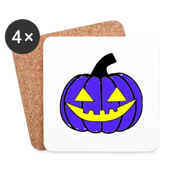 Halloween Spooky Pumpkin Lantern Vector - Coasters (set of 4) - white - Front
