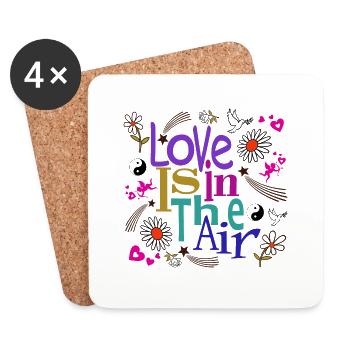 Love is In 2 - Dessous de verre (lot de 4) - blanc - Devant