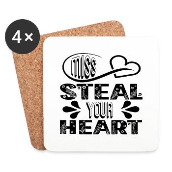 Miss Steal your Heart - Untersetzer (4er-Set) - Weiß - Vorne