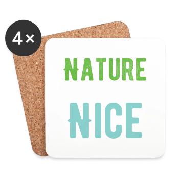 Nature is always nice - Coasters (set of 4) - white - Front