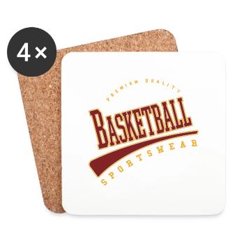 Basketball Sports College High School Style - Dessous de verre (lot de 4) - blanc - Devant