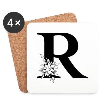 Letter R - Coasters (set of 4) - white - Front