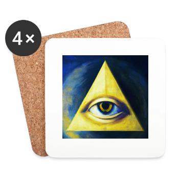 All Seeing Eye - Coasters (set of 4) - white - Front