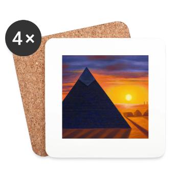 Great Pyramid - Coasters (set of 4) - white - Front