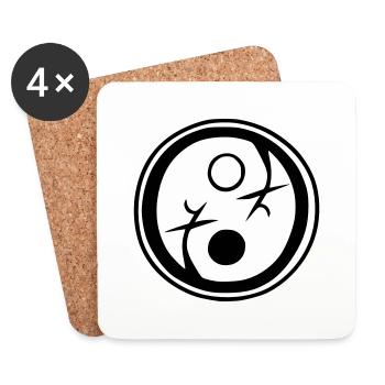 Yin Yang Signe Symbole Paix Bonheur Vecteur 2 - Dessous de verre (lot de 4) - blanc - Devant