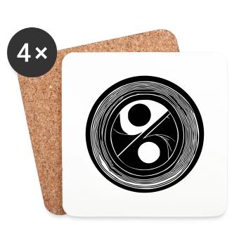 Yin Yang Signe Symbole Paix Bonheur Vecteur 15 - Dessous de verre (lot de 4) - blanc - Devant