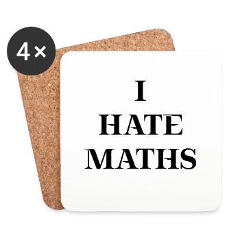 I hate maths Geschenkidee Mathe Mathematik Schule - Untersetzer (4er-Set) - Weiß - Vorne
