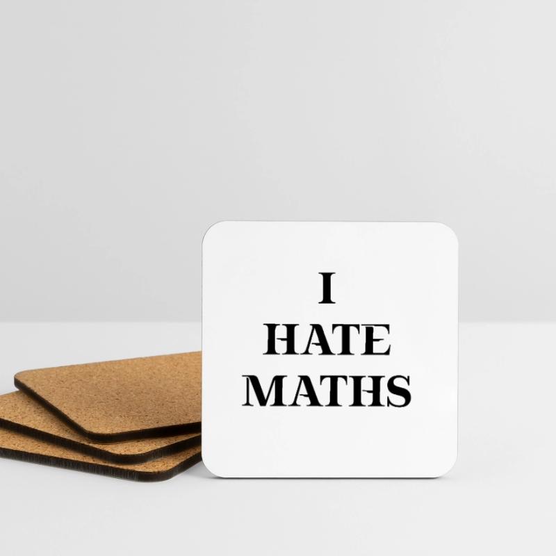 I hate maths Geschenkidee Mathe Mathematik Schule Untersetzer (4er-Set)