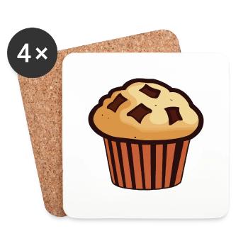 Muffin Food Sweet Baking Baker Cadeau - Dessous de verre (lot de 4) - blanc - Devant