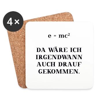 e = mc² lustig witzig Mathe Physik Geschenkidee - Untersetzer (4er-Set) - Weiß - Vorne