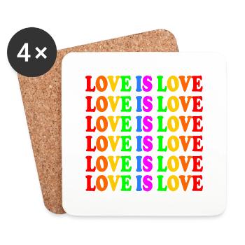 Love is love - Coasters (set of 4) - white - Front