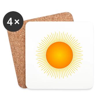 Sonne - Untersetzer (4er-Set) - Weiß - Vorne