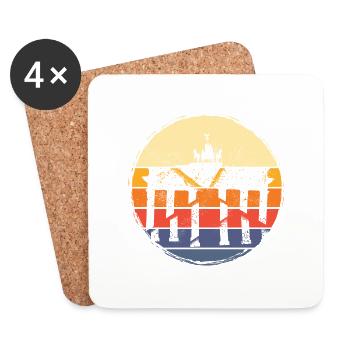 Berlin Germany City Skyline Vintage Retro - Coasters (set of 4) - white - Front